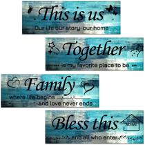 Decoração de parede Lnond Turquesa Abstrata Sala de Estar 4x 30x10cm Decoração de parede Lnond Turquesa Abstrata Sala de Estar 4x 30x10cm