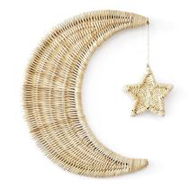Decoração de parede lunar BEBE BASK: rattan feito à mão para berçário