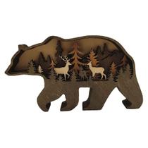 Decoração de parede Micvtve Bear and Deer Wood 18x10,5 cm Decoração de parede Micvtve Bear and Deer Wood 18x10,5 cm