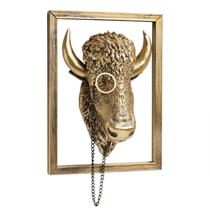 Decoração de parede Newinhome Animal Heads Resin Bull Gold Decoração de parede Newinhome Animal Heads Resin Bull Gold