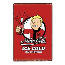 Decoração de parede Nuka Cola Ice Cold Tin Sign Pintura em ferro 20x30cm Decoração de parede Nuka Cola Ice Cold Tin Sign Pintura em ferro 20x30cm