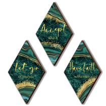 Decoração de parede ONIZHITY Green Gold Banheiro com placas suspensas 30x17cm Decoração de parede ONIZHITY Green Gold Banheiro com placas suspensas 30x17cm