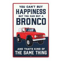 Decoração de parede Open Road Brands Ford Bronco Happiness Metal Decoração de parede Open Road Brands Ford Bronco Happiness Metal