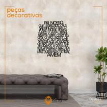 Decoração de Parede-Pai Nosso-Cor Preto- 55x60cm