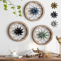 Decoração de parede Paquesta Casa de fazenda redonda de 3 peças com 6 flores