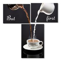 Decoração de parede Pinetree Art Coffee Bar But First Coffee Set 3