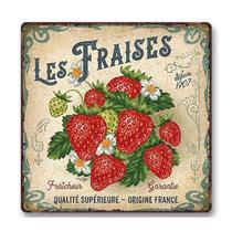 Decoração de parede, pintura em ferro, estanho, cartaz, letreiro, Les Fraises Decoração de parede, pintura em ferro, estanho, cartaz, letreiro, Les Fraises