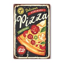 Decoração de parede, pintura em ferro, placa de metal de estanho, pizza caseira Decoração de parede, pintura em ferro, placa de metal de estanho, pizza caseira