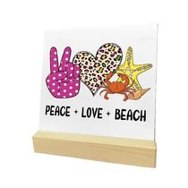 Decoração de parede, pintura em ferro, tema de praia vintage, 10x10cm Decoração de parede, pintura em ferro, tema de praia vintage, 10x10cm