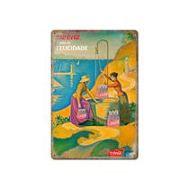Decoração de parede, placa de ferro e estanho, cena vintage de praia de Coca-Cola Decoração de parede, placa de ferro e estanho, cena vintage de praia de Coca-Cola