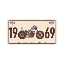 Decoração de parede, placa de ferro e estanho, placa de licença de motocicleta
