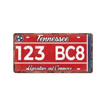 Decoração de parede: placa de licença vintage do Tennessee, pintura em ferro