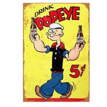 Decoração de parede Popeye Vintage Iron Painting 20x30cm Placa de metal Decoração de parede Popeye Vintage Iron Painting 20x30cm Placa de metal