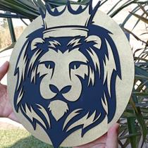 Decoração de Parede Religiosa Leão de Judá Vazado em camadas de mdf 3mm efeito alto relevo Dourado Decoração de Parede Religiosa Leão de Judá Vazado em camadas de mdf 3mm efeito alto relevo Dourado
