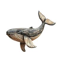 Decoração De Parede Retrô De Madeira Com Baleia E Golfinho, Impressão Plana 2D, Pingente De Animal Decoração De Parede Retrô De Madeira Com Baleia E Golfinho, Impressão Plana 2D, Pingente De Animal