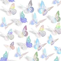 Decoração de parede SAOROPEB 3D Butterfly 72 unidades, 3 estilos, 8-12 cm Decoração de parede SAOROPEB 3D Butterfly 72 unidades, 3 estilos, 8-12 cm