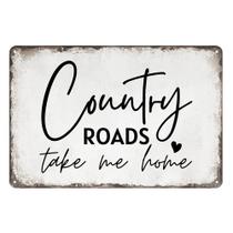 Decoração de parede Vintage Tin Sign Country Roads Take Me Home 30x20cm Decoração de parede Vintage Tin Sign Country Roads Take Me Home 30x20cm