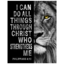 Decoração de parede YELLOWBIRD ART & DESIGN Philippians 4:13 Lion Decoração de parede YELLOWBIRD ART & DESIGN Philippians 4:13 Lion