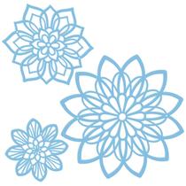 Decoração de parede Zzbakress Metal Flowers 3 peças azul elegante Decoração de parede Zzbakress Metal Flowers 3 peças azul elegante