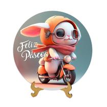 Decoração de Páscoa com suporte de mesa, enfeite de mesa balcão passa prato Coelho Ovos 20cm