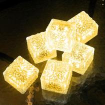 Decoração de pátio impermeável Solar Brick Lights JKIMK, pacote com 6 unidades Decoração de pátio impermeável Solar Brick Lights JKIMK, pacote com 6 unidades
