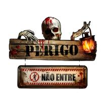 Decoração De Porta Festa Halloween Perigo Não Entre