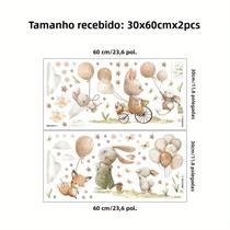 Decoração De Quarto Infantil Desenho Animado Coelho Raposa Balão Adesivos De Parede 2 Peças