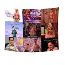 Decoração de tapeçaria para pendurar na parede Funny Meme Collage 100x150cm