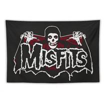 Decoração de tapeçaria para pendurar na parede Misfits Skull Gothic 100x150cm