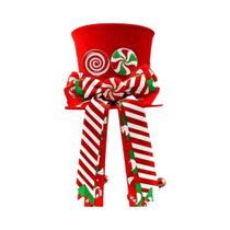 Decoração De Topo De Árvore De Natal Com Laço Borboleta De Menta, Chapéu De Árvore De Doces,