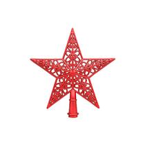 Decoração de topo de árvore de Natal Estrela de cinco pontas tridimensional oca