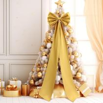 Decoração de topo de árvore de Natal Giant Bow Wavwavw Gold