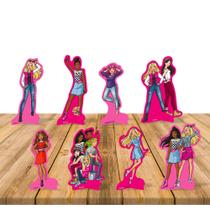 Decoração Display de mesa Barbie festa aniver - 8 Unidades - festcolor