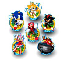 Decoração Display de mesa EVA Sonic festa Aniversário 6 Un Decoração Display de mesa EVA Sonic festa Aniversário 6 Un