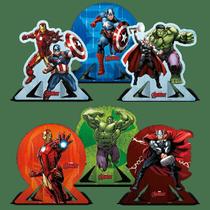 Decoração Display de mesa Vingadores festa - 6 Unidades