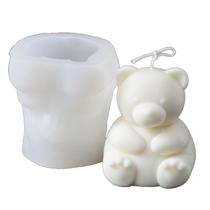 Decoração do pequeno urso 3D Candle Soap Mould DIY Candle Epoxy Mold Handmade Candles Aroma Wax Soap Molds for Decorações - M