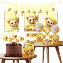 Decoração E Lembrancinhas Ursinha Baby Amarelo Kit Completo Decoração E Lembrancinhas Ursinha Baby Amarelo Kit Completo