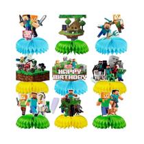 Decoração Em Forma De Favo De Mel My World Pixel Para Aniversário E Natal, Exibição Na Mesa De