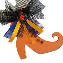 decoração em madeira gato/sapato bruxa Halloween festa