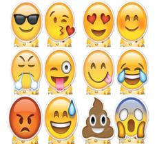 Decoração Emojis - 12 Displays De 20cm Totens