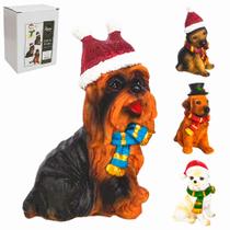 Decoração Enfeite de Natal de Mesa Pet Dog Cachorro Natalino Unidade