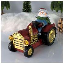 Decoração Enfeite Natal Boneco De Neve No Trator Com Led 18cm Decoração Enfeite Natal Boneco De Neve No Trator Com Led 18cm