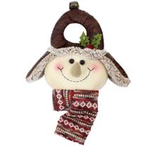 Decoração Enfeite Natal Boneco Neve Marrom Árvore de Natal 38,5cm