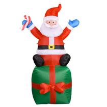 Decoração Enfeite Natalino Papai Noel No Presente Inflável Decoração Enfeite Natalino Papai Noel No Presente Inflável