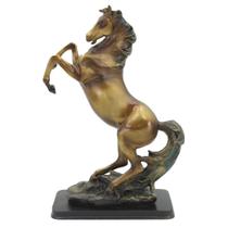 Decoração Escultura Estátua Cavalo Dourado Ornamento Estatueta Resina - Gici Decor