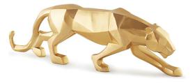 Decoração Escultura Pantera Dourada Leopardo Mart 13098