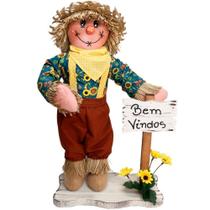 Decoração Espantalhos De Festa Junina Com Placa 50cm Menino