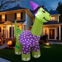 Decoração exterior inflável de Halloween, esqueleto de dinossauro de 6 pés