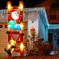 Decoração exterior inflável de Natal Cosiful 9 pés Santa Dog