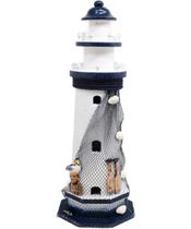 Decoração Farol Marítimo Enfeite Casa Náutica Mar Praia 50cm